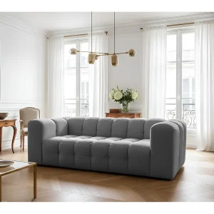 Baloo 3-zitsbank, voor de woonkamer, Tiffany-stof, grijs Baloo 3-zitsbank, voor de woonkamer, Tiffany-stof, grijs