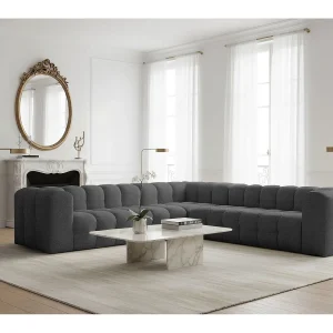 Baloo Corner Middelgrote hoekbank, 6-zits, voor de woonkamer, Moly-stof, antraciet Baloo Corner Middelgrote hoekbank, 6-zits, voor de woonkamer, Moly-stof, antraciet