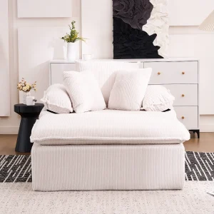 1-zits relaxbank – Corduroy loungestoel – Geen montage nodig – Wit 1-zits relaxbank – Corduroy loungestoel – Geen montage nodig – Wit