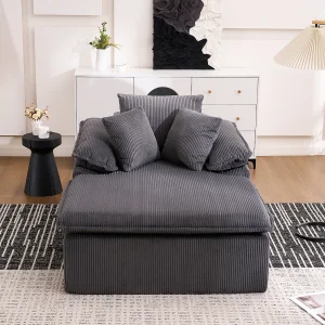 1-zits relaxbank – Corduroy loungestoel – Geen montage nodig – Grijs 1-zits relaxbank – Corduroy loungestoel – Geen montage nodig – Grijs