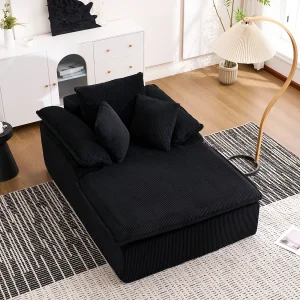 1-zits relaxbank – Corduroy loungestoel – Geen montage nodig – Zwart 1-zits relaxbank – Corduroy loungestoel – Geen montage nodig – Zwart