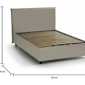 Talamo Italia Armenië Bed, Grijs Taupe, 120×190 cm Matras, Gevoerd, Opbergruimte, Made in Italy Talamo Italia Armenië Bed, Grijs Taupe, 120×190 cm Matras, Gevoerd, Opbergruimte, Made in Italy