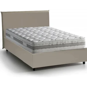Talamo Italia Grijs Tortora Bed Piazza en Mezza Inclusief Matras, Afneembaar, Opbergruimte Made in Italy