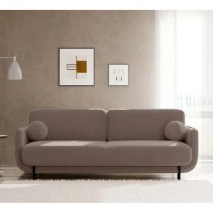 3-zits slaapbank – fluweel – Lichtbruin – OVALS