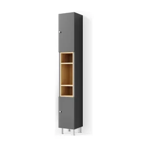 Badkamerkast antraciet 30x30x190 aquis Badkamerkast antraciet 30x30x190 aquis