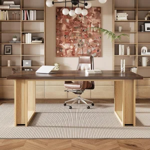 160cm bureau, eenvoudige houten kantoortafel, grote computertafels, rustiek bruin bureau, zakelijk bureau