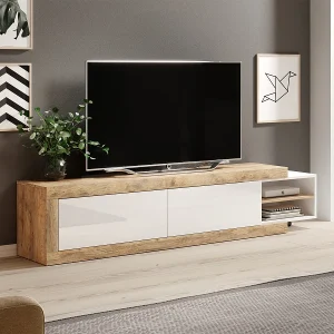 Azior Wit en Hout 2-deurs TV-meubel 200 cm