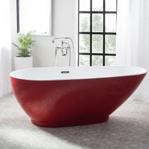 Badkuip vrijstaand rood 173 x 82 cm GUIANA Badkuip vrijstaand rood 173 x 82 cm GUIANA