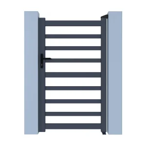 Marius" opengewerkt aluminium hek – 100 x 180 cm – Grijs