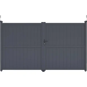 Tuinpoort dubbele poort aluminium "Maurice" – 299,5 x 155,9 cm – Grijs Tuinpoort dubbele poort aluminium "Maurice" – 299,5 x 155,9 cm – Grijs