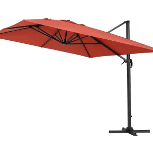 Parasol vrijhangend tuin zweefparasol "Sun 4" – 3 x 4 m – Rood Parasol vrijhangend tuin zweefparasol "Sun 4" – 3 x 4 m – Rood