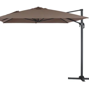 Parasol vrijhangend tuin zweefparasol "Sun 4" – 3 x 4 m – Taupe – grijs bruin Parasol vrijhangend tuin zweefparasol "Sun 4" – 3 x 4 m – Taupe – grijs bruin