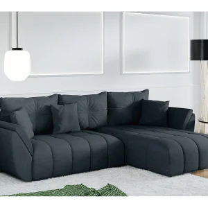 AX LIVING Hoekbank L vorm Antalya 280 cm in Grafiet met Bedfunctie