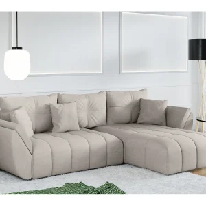AX LIVING Hoekbank L vorm Antalya 280 cm in Beige met Bedfunctie