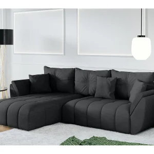 AX LIVING hoekbank met slaapfunctie Verciani chaise longue donkergrijs