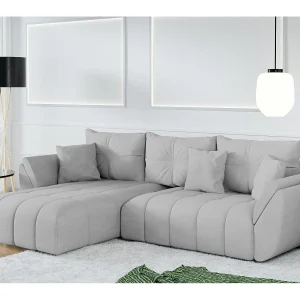 AX LIVING hoekbank met slaapfunctie Verciani chaise longue lichtgrijs