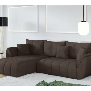 AX LIVING hoekbank met slaapfunctie Verciani chaise longue bruin
