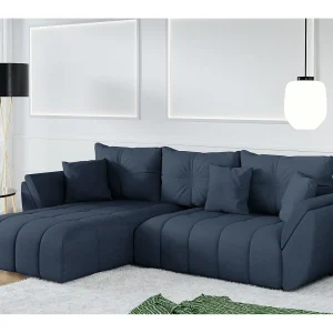 AX LIVING hoekbank met slaapfunctie Verciani chaise longue blauw