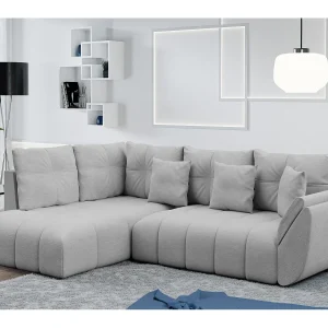 AX LIVING hoekbank met slaapfunctie Corleone lichtgrijs 268 cm AX LIVING hoekbank met slaapfunctie Corleone lichtgrijs 268 cm