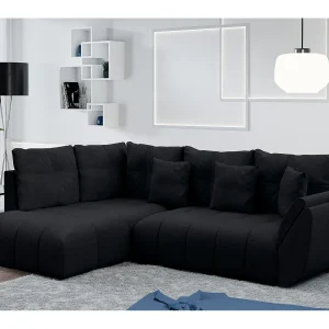 AX LIVING hoekbank met slaapfunctie Corleone zwart 268 cm