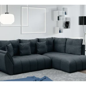 AX LIVING Hoekbank L vorm Kayseri 266 cm in Grijs met Bedfunctie