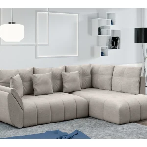 AX LIVING Hoekbank L vorm Kayseri 266 cm in Beige met Bedfunctie