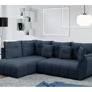 AX LIVING hoekbank met slaapfunctie Corleone blauw 268 cm AX LIVING hoekbank met slaapfunctie Corleone blauw 268 cm