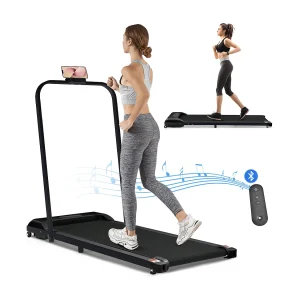 2 in 1 opvouwbare loopband, snelheid 1-6 km/u met afstandsbediening, LED-display Bluetooth-luidspreker Zwart 2 in 1 opvouwbare loopband, snelheid 1-6 km/u met afstandsbediening, LED-display Bluetooth-luidspreker Zwart