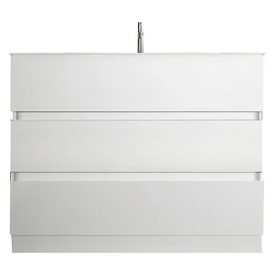 Badkamermeubel met 1 wastafel en 3 laden, collectie WENEN. Kleur glanzend wit Badkamermeubel met 1 wastafel en 3 laden, collectie WENEN. Kleur glanzend wit