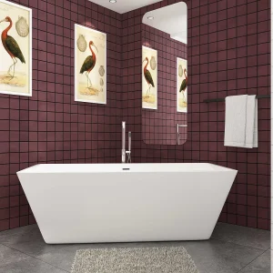 Aica 170x80x58 cm Functioneel Vrijstaand wit Acrylbad Rechthoekig met Uitstekende Warmte-isolatie en Afvoerset