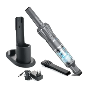 Handstofzuiger eziclean® Blaster F90 Draadloos 90W Grijs voor Bank – Krachtige Li-ion Batterij en Veelzijdige Accessoires