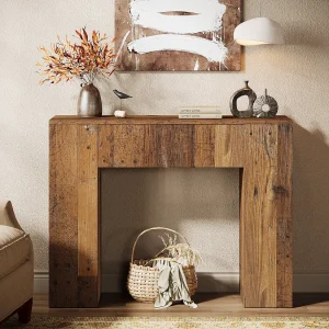 100cm Farmhouse Consoletafel, Smalle Salontafel met Lade 100cm Farmhouse Consoletafel, Smalle Salontafel met Lade