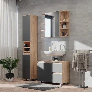 Badkamerkast sonoma 30x30x190 j-shape
