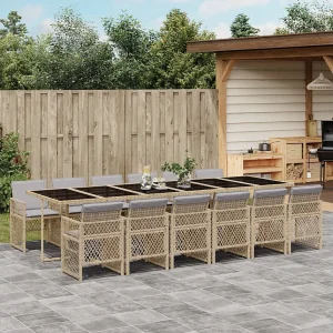 13-delige Tuinset met kussens poly rattan beige 13-delige Tuinset met kussens poly rattan beige