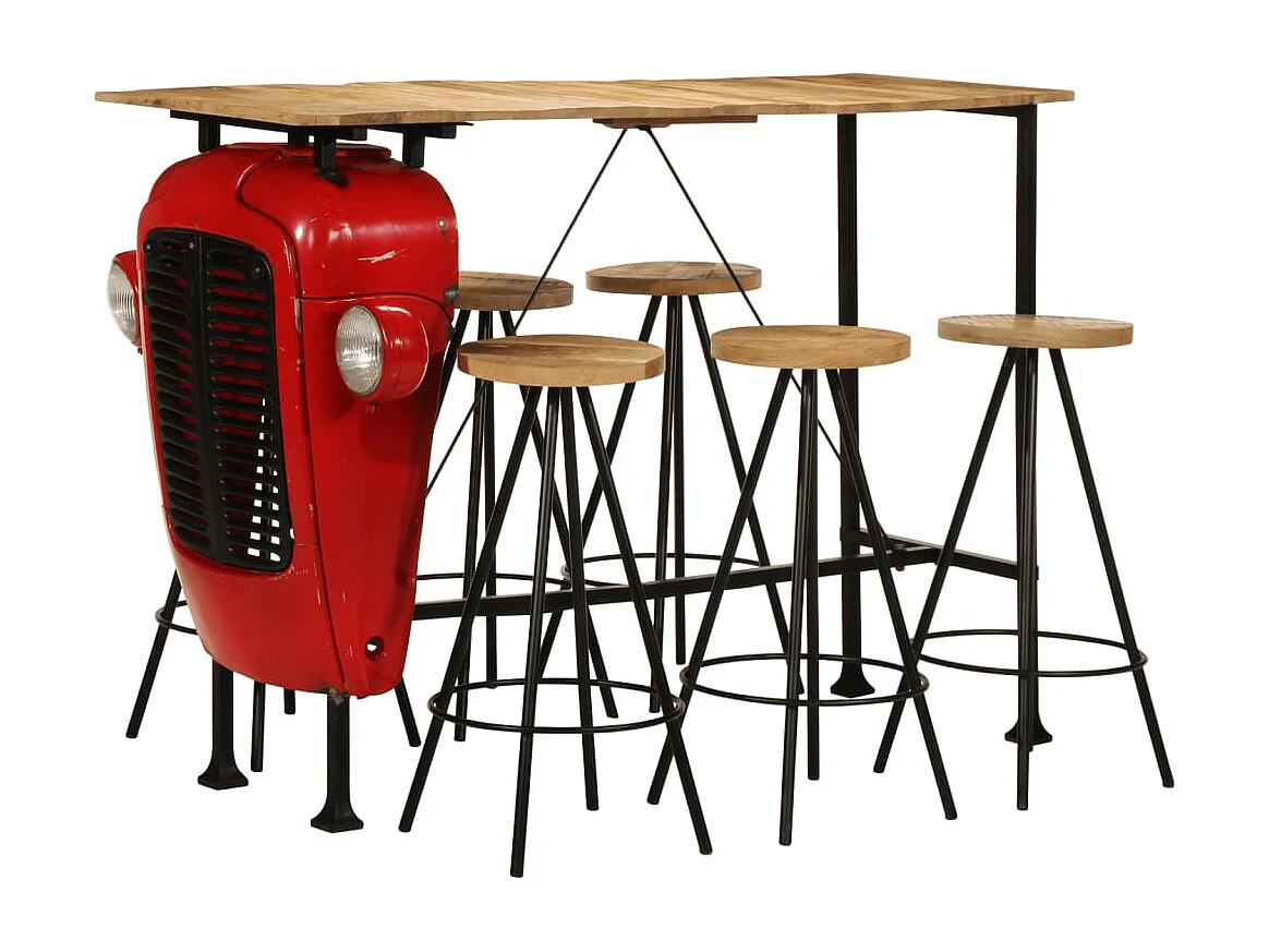 7-delige Barset massief mangohout