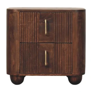 Artisan Furniture Massief hout Marlowe geribbeld nachtkastje Artisan Furniture Massief hout Marlowe geribbeld nachtkastje