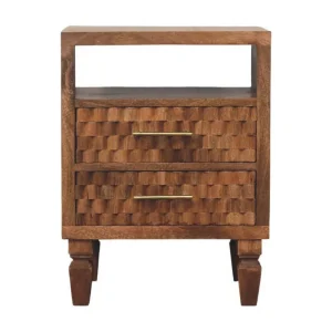 Artisan Furniture Massief hout Arno nachtkastje in goudkleurig teakhout Artisan Furniture Massief hout Arno nachtkastje in goudkleurig teakhout