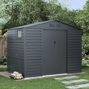 Tuinhuis van gegalvaniseerd staal antracietgrijs – 5,40 m² – ADELMO Tuinhuis van gegalvaniseerd staal antracietgrijs – 5,40 m² – ADELMO