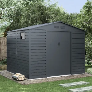 Metalen tuinhuis van gegalvaniseerd staal antracietgrijs – 7.17m² – ADELMO