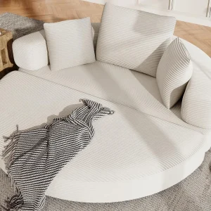 2-Zits Semi-Cirkelvormige Opzetbank – Ovaal Bed 173×176 cm – 250 kg – Zonder Montage – Ideaal voor Studio & Appartement
