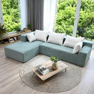 Bank Luna 3 zitplaatsen – salie wit links Bank Luna 3 zitplaatsen – salie wit links