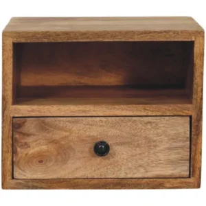 Artisan Furniture Massief Hout Solis Oak-ish Wandgemonteerd Nachtkastje, 1 Lade en Open Vak, Beige Artisan Furniture Massief Hout Solis Oak-ish Wandgemonteerd Nachtkastje, 1 Lade en Open Vak, Beige