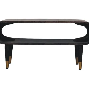 Artisan Furniture Massief hout Media met gebogen rand en messing accenten