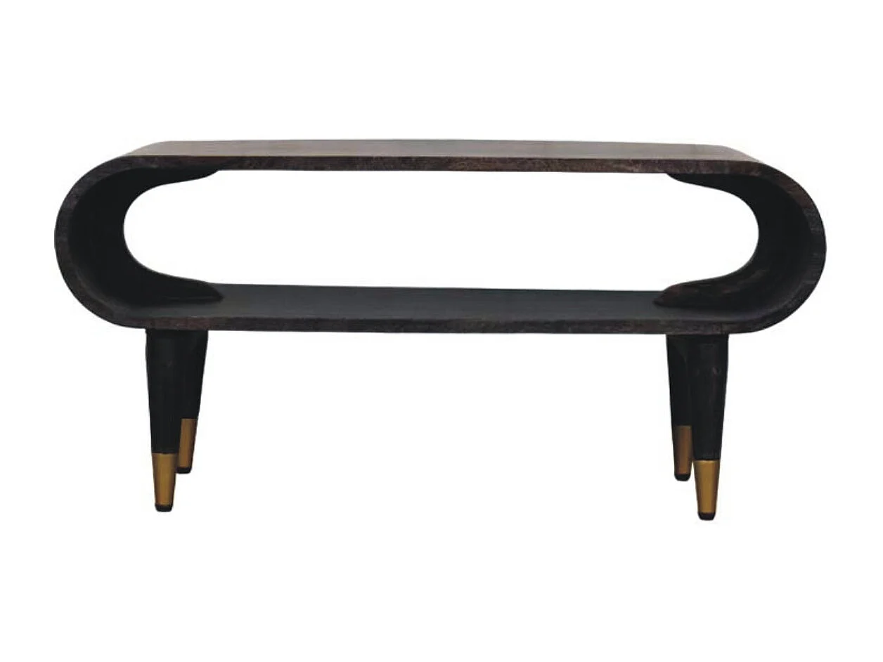 Artisan Furniture Massief hout Media met gebogen rand en messing accenten