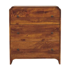 Artisan Furniture Massief hout Newton Chestnut ladekast met 3 laden Artisan Furniture Massief hout Newton Chestnut ladekast met 3 laden