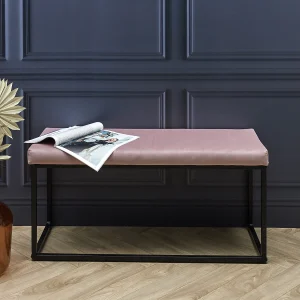 Banc Giulia Rose Velours Cotele – Industrieel Chic Stijl – 100x39x49 cm Banc Giulia Rose Velours Cotele – Industrieel Chic Stijl – 100x39x49 cm