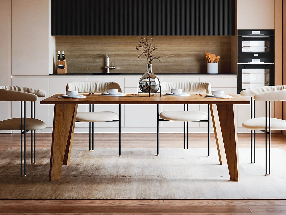 ARIS tafel 138 x 80 cm voor keuken, woonkamer, eetkamer Eiken Craft
