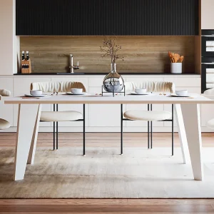 ARIS tafel 138 x 80 cm voor keuken, woonkamer, eetkamer Wit ARIS tafel 138 x 80 cm voor keuken, woonkamer, eetkamer Wit