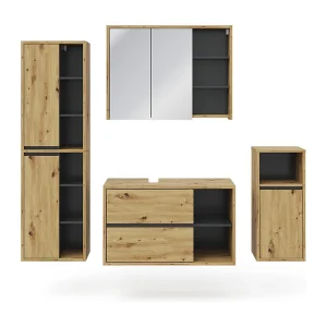 Badkamermeubel set artisanaal eiken 60x45x100 viola Badkamermeubel set artisanaal eiken 60x45x100 viola