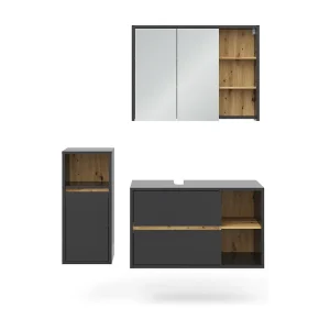 Badkamermeubelset antraciet 60x45x100 viola